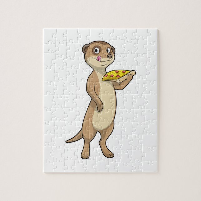 Meerkat med Pizza Pussel (Vertikal)