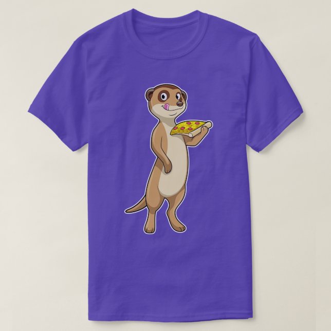 Meerkat med Pizza T Shirt (Design framsida)