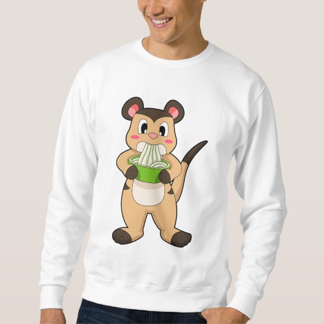 Meerkat med Ramen Lång Ärmad Tröja (Framsida)