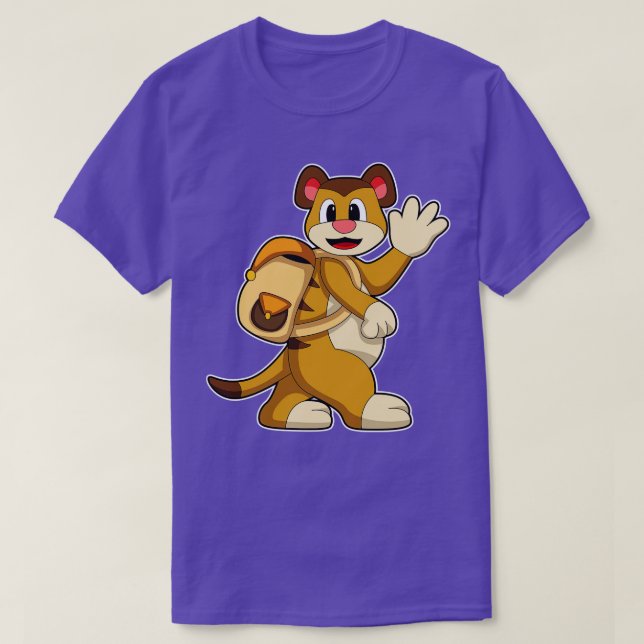 Meerkat med ryggsäck t shirt (Design framsida)