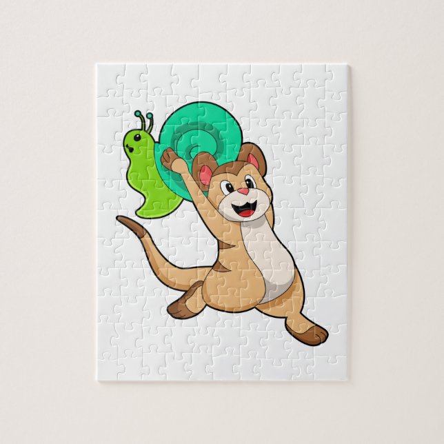 Meerkat med Snail.PNG Pussel (Vertikal)