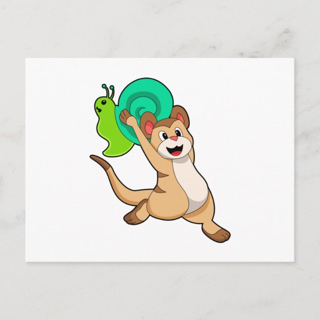 Meerkat med Snail.PNG Vykort (Framsida)