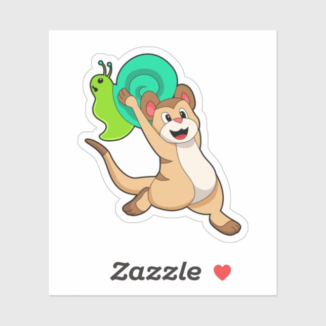 Meerkat med Snigel.PNG Klistermärken (Ark)