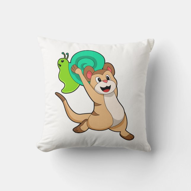 Meerkat med Snigel.PNG Kudde (Framsida)