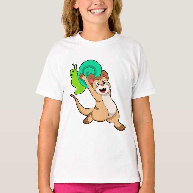 Meerkat med Snigel.PNG T Shirt (Framsida)