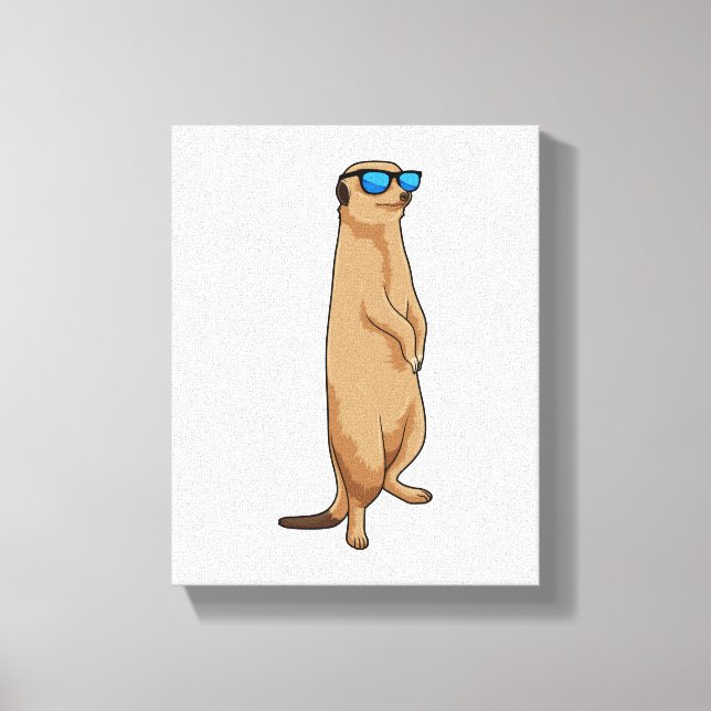 Meerkat med Sunglasses Canvastryck (Framsida)