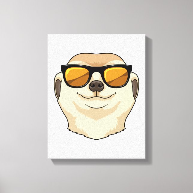 Meerkat med Sunglasses Canvastryck (Framsida)