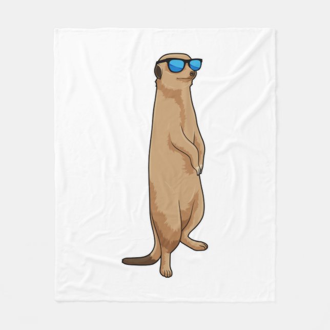 Meerkat med Sunglasses Fleecefilt (Framsidan)