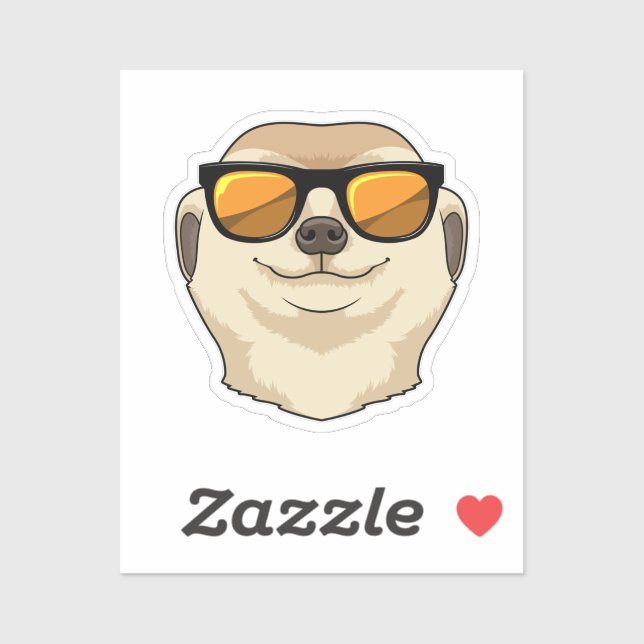 Meerkat med Sunglasses Klistermärken (Ark)