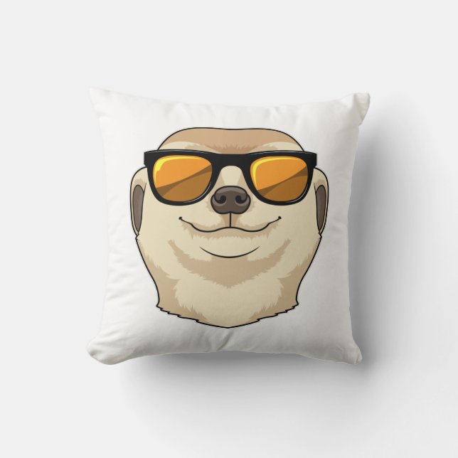 Meerkat med Sunglasses Kudde (Framsida)