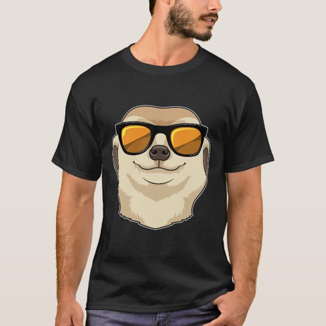 Meerkat med Sunglasses T Shirt (Framsida)