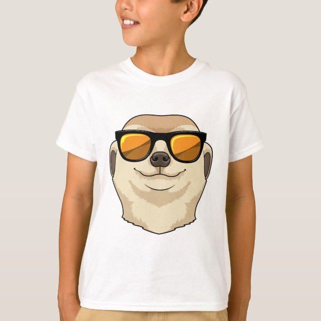 Meerkat med Sunglasses T Shirt (Framsida)