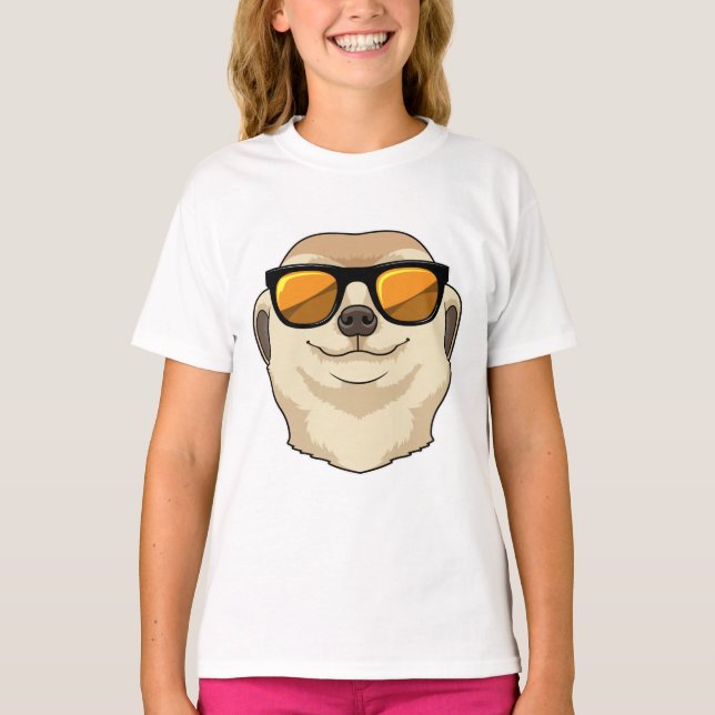 Meerkat med Sunglasses T Shirt (Framsida)