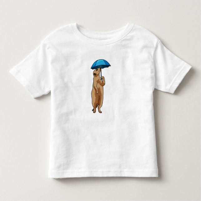 Meerkat med Umbrella T Shirt (Framsida)