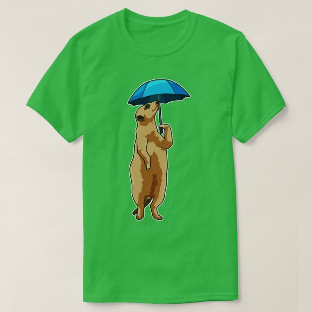 Meerkat med Umbrella T Shirt (Design framsida)