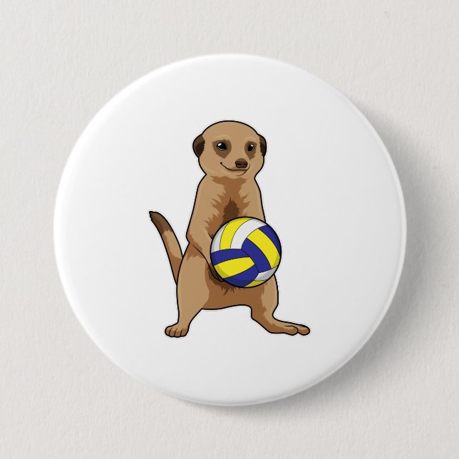 Meerkat med Volleyball Knapp (Framsida)