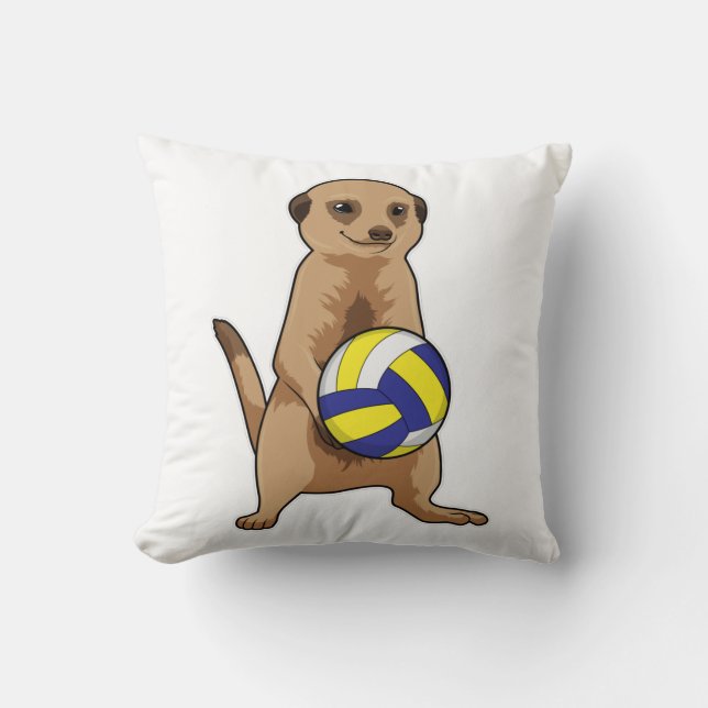 Meerkat med Volleyball Kudde (Framsida)