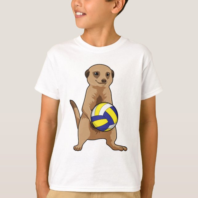 Meerkat med Volleyball T Shirt (Framsida)