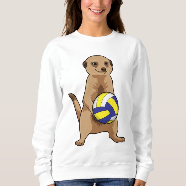 Meerkat med Volleyball T Shirt (Framsida)