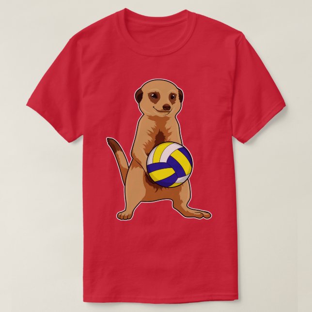 Meerkat med Volleyball T Shirt (Design framsida)