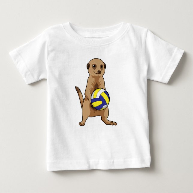 Meerkat med Volleyball T Shirt (Framsida)