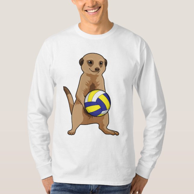 Meerkat med Volleyball T Shirt (Framsida)