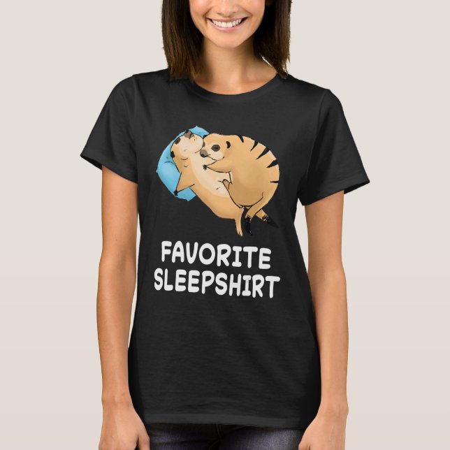 Meerkat Meerkats Nap Sleeping Pajama Pajamas T Shirt (Framsida)