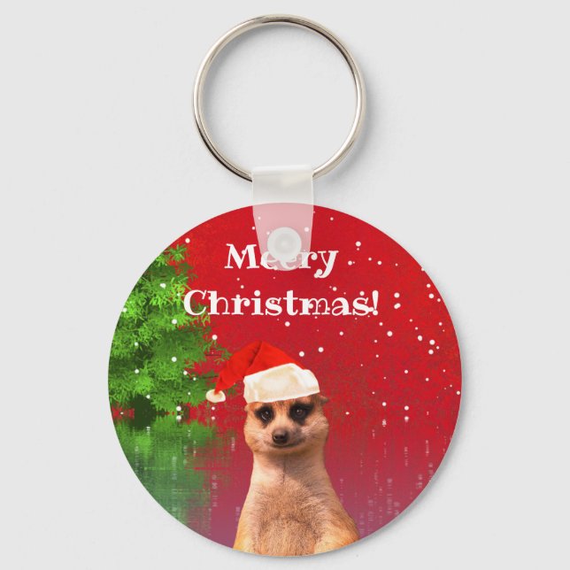 Meerkat Meery julklapp Funny Keychain Nyckelring (Framsida)