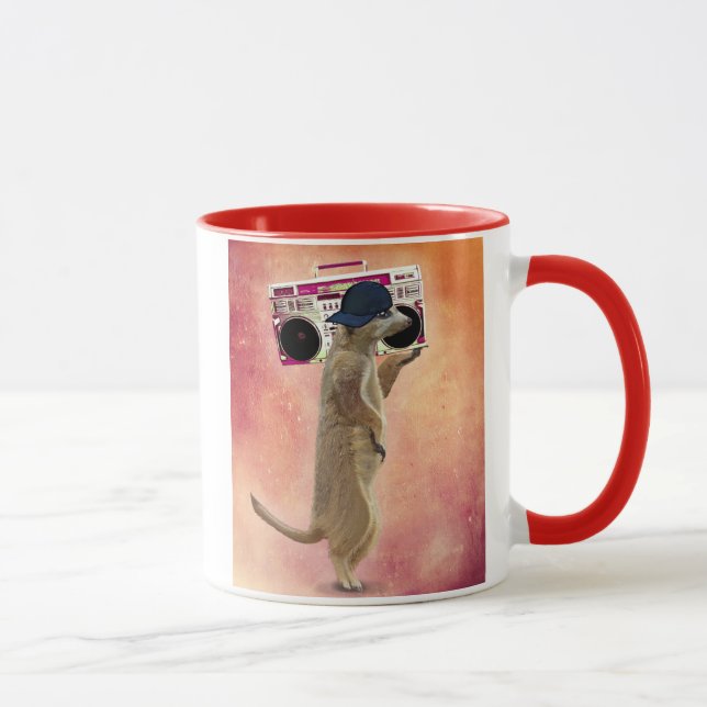 Meerkat och Boom Box Mugg (Höger)