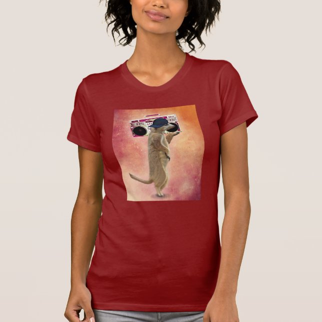 Meerkat och Boom Box T-shirt (Framsida)