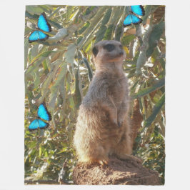 Meerkat och Butterflies Fleecefilt