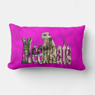 Meerkat och Meerkats Logotyp på Lila. Lumbarkudde
