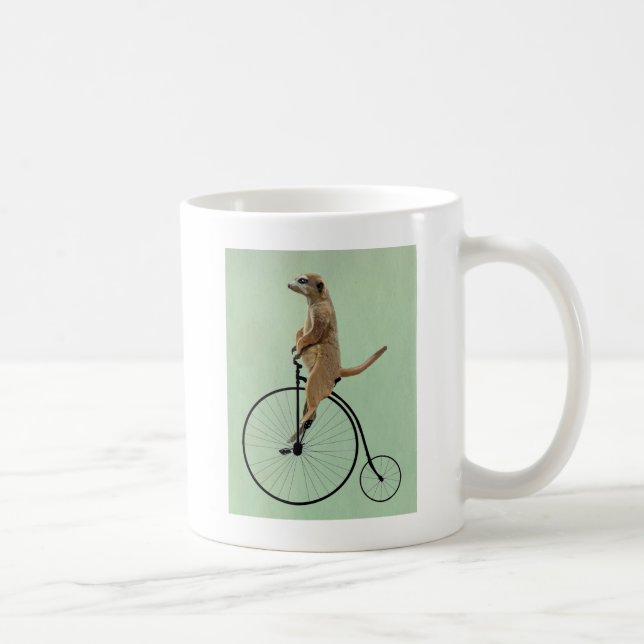 Meerkat på Black Penny Farthing 2 Kaffemugg (Höger)