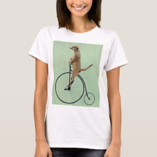 Meerkat på Black Penny Farthing 2 Tee Shirt