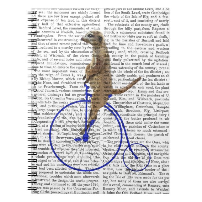 Meerkat på Blue Penny Farthing Anteckningsbok Med Spiral (Framsidan)