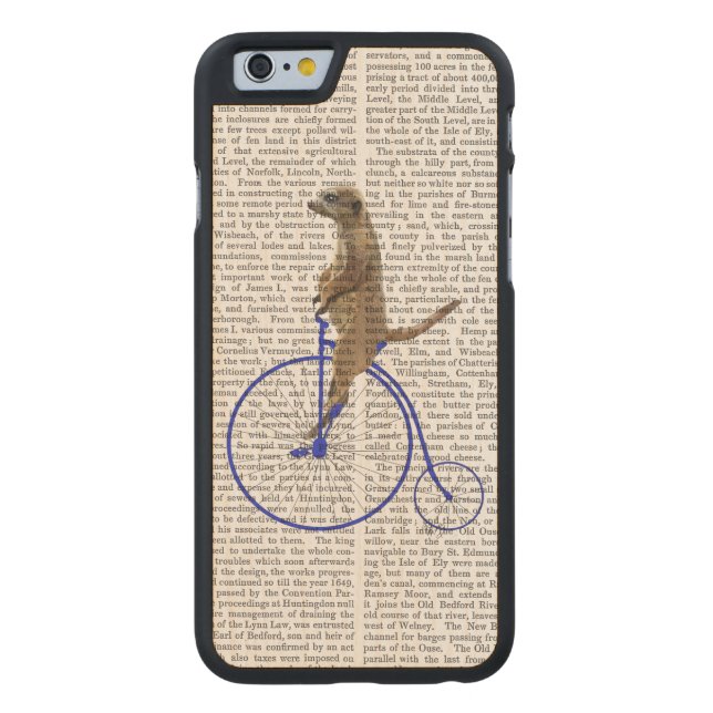 Meerkat på Blue Penny Farthing Carved Wood iPhone Skal (Baksidan)