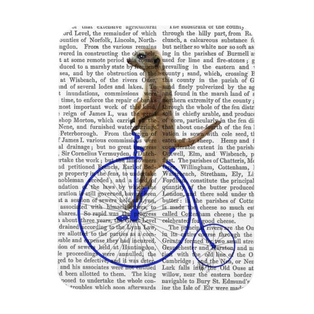 Meerkat på Blue Penny Farthing Magnet (Vertikal)