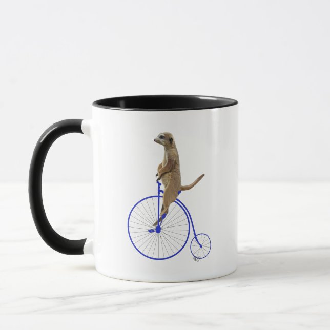 Meerkat på Blue Penny Farthing Mugg (Vänster)