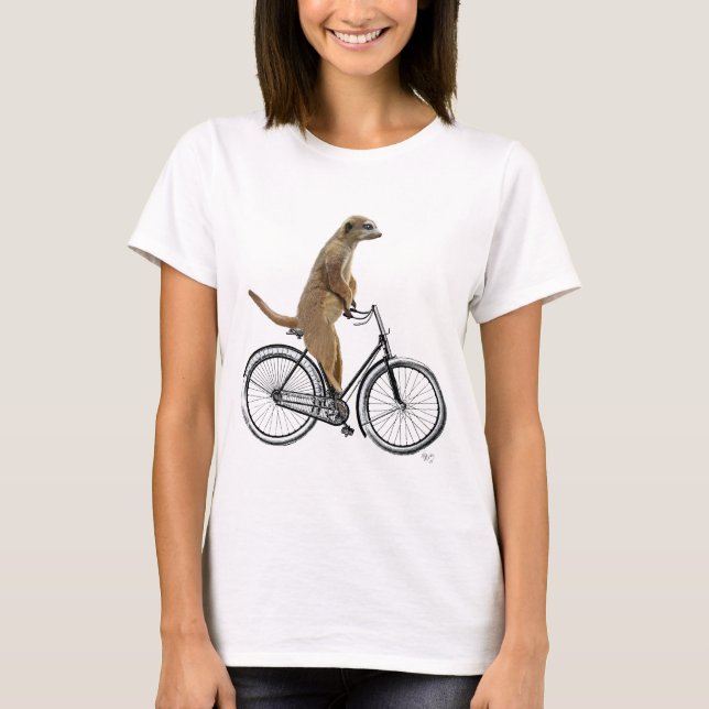 Meerkat på cykel 2 tee shirt (Framsida)