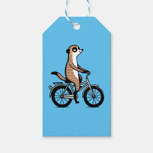 Meerkat på cykel presentetikett (Framsidan)