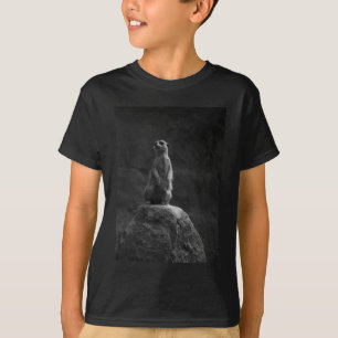 Meerkat på ett Älskare svartvitt av Sten-typ och v T Shirt
