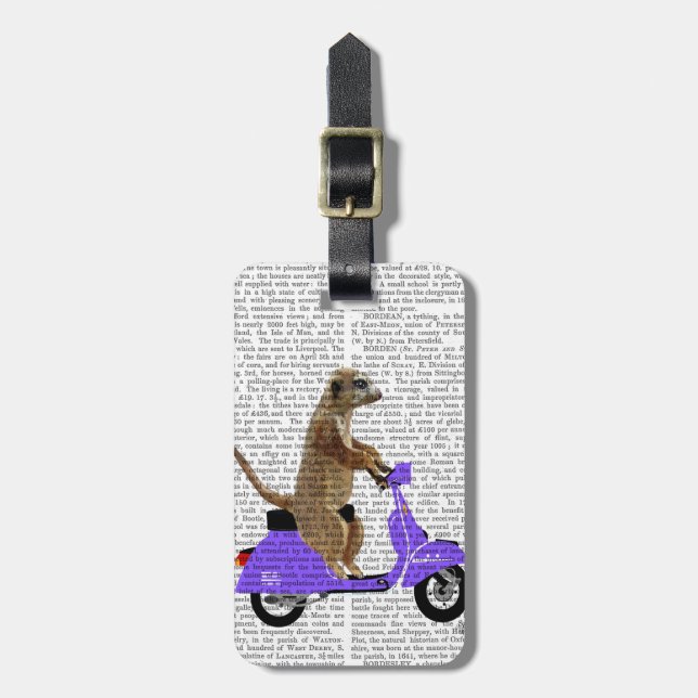 Meerkat på Lilac Moped Bagagebricka (Vertikal Framsida)