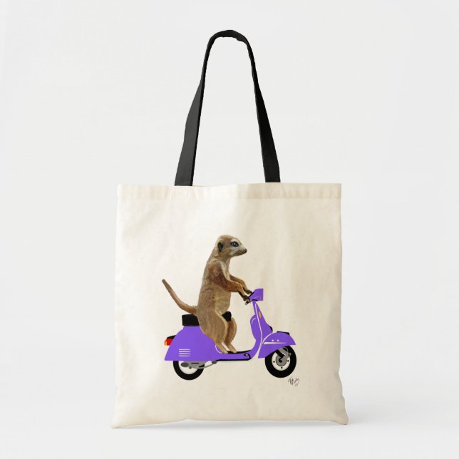 Meerkat på Lilac Moped Tygkasse (Framsidan)