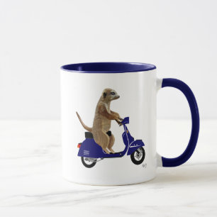 Meerkat på Mörk blått moped Mugg