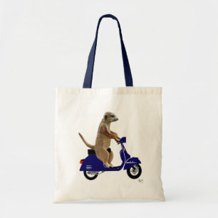Meerkat på Mörk blått Moped Tygkasse