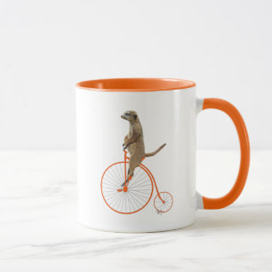 Meerkat på Orange Penny Farthing Mugg