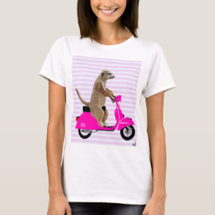 Meerkat på Rosa Moped 2 T Shirt
