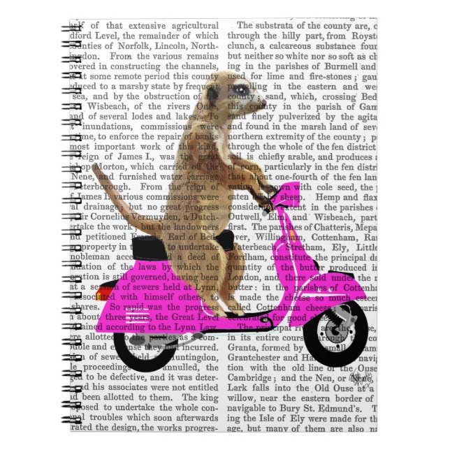 Meerkat på Rosa Moped Anteckningsbok Med Spiral (Framsidan)