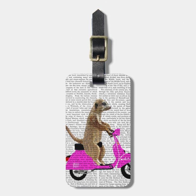 Meerkat på Rosa Moped Bagagebricka (Vertikal Framsida)