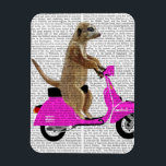 Meerkat på Rosa Moped Magnet<br><div class="desc">Children's</div>